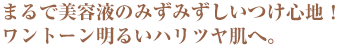 みずみずしい潤いと自然なツヤ感でワントーン明るいハリ肌へ